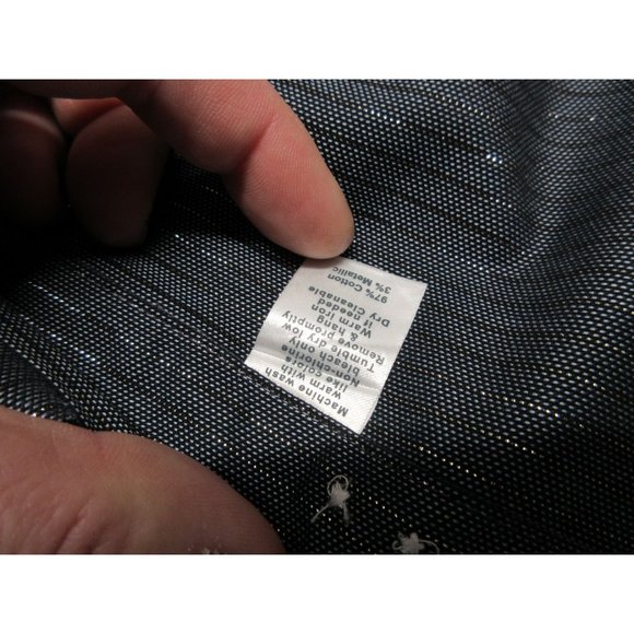 Paul Fredrick non-iron metallic‎ pinstripe button front shirt - Picture 7 of 12